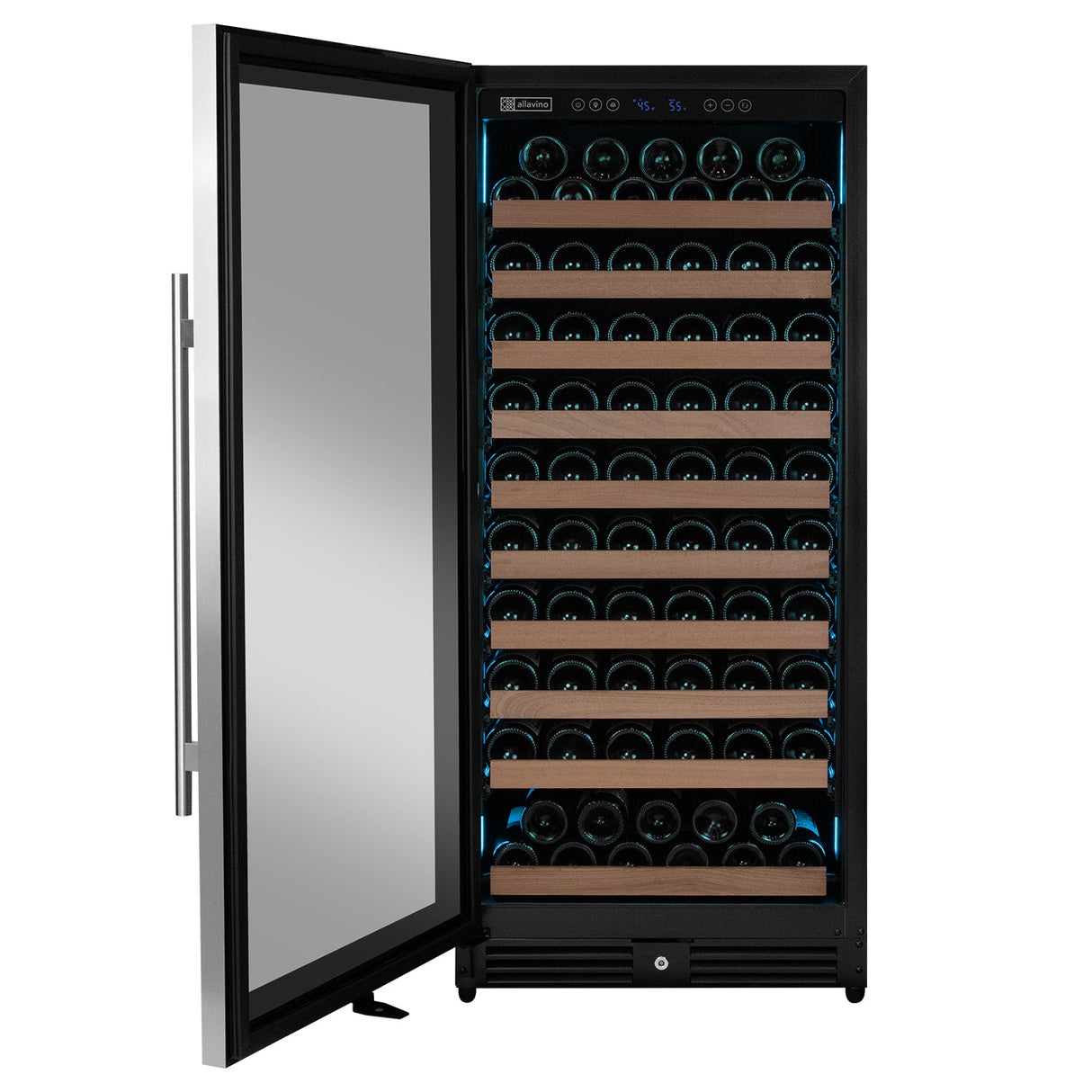 Allavino Reserva Series 119 Bottle 55" Tall Single Zone Left Hinge Stainless Steel Wine Refrigerator