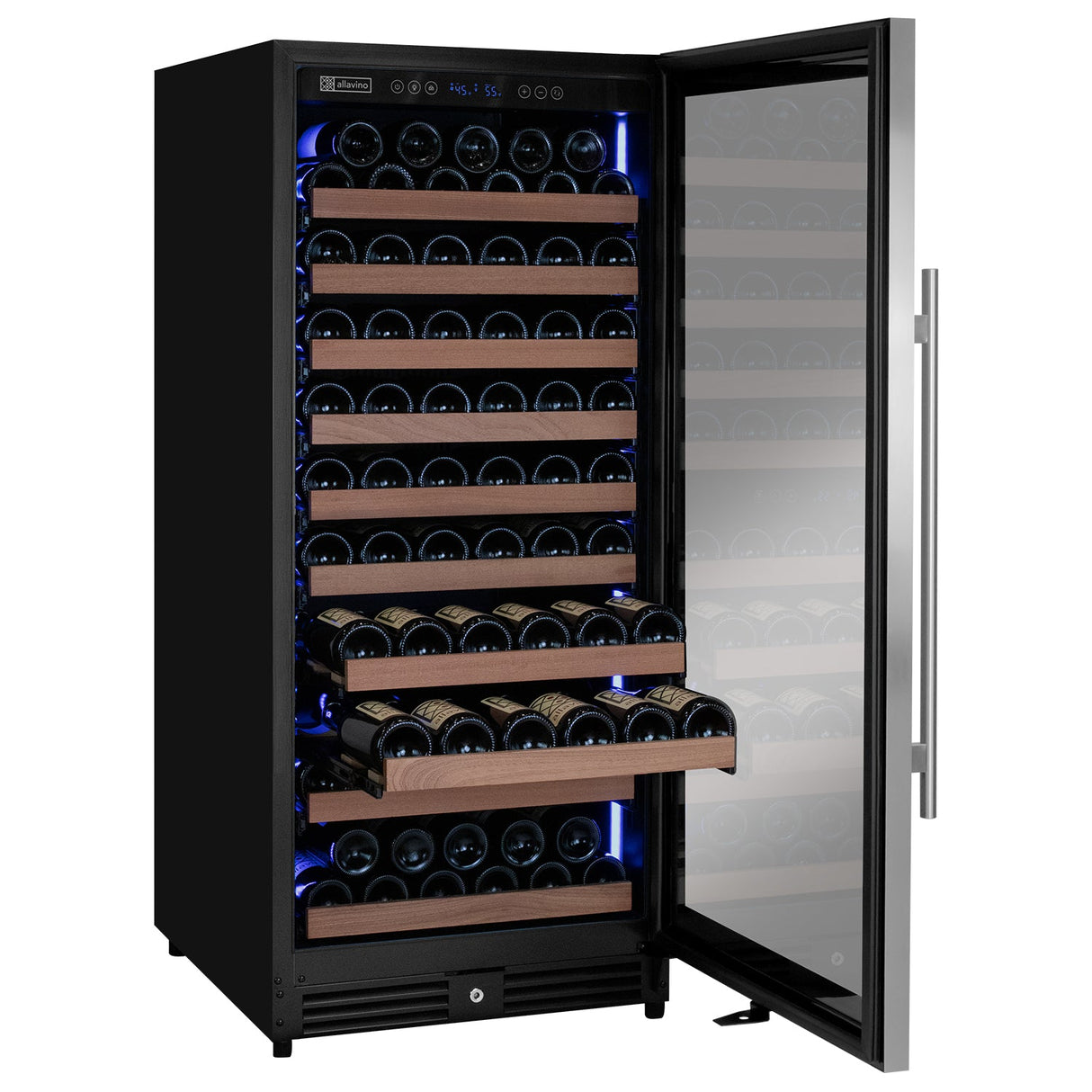Allavino Reserva Series 119 Bottle 55" Tall Single Zone Right Hinge Stainless Steel Wine Refrigerator