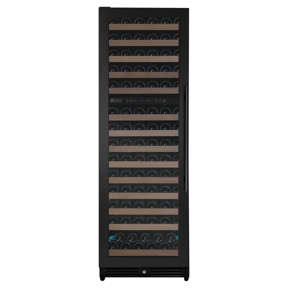 Allavino Reserva Series 154 Bottle 71" Tall Dual Zone Built-in Left Hinge Wine Refrigerator with Black Metal Door