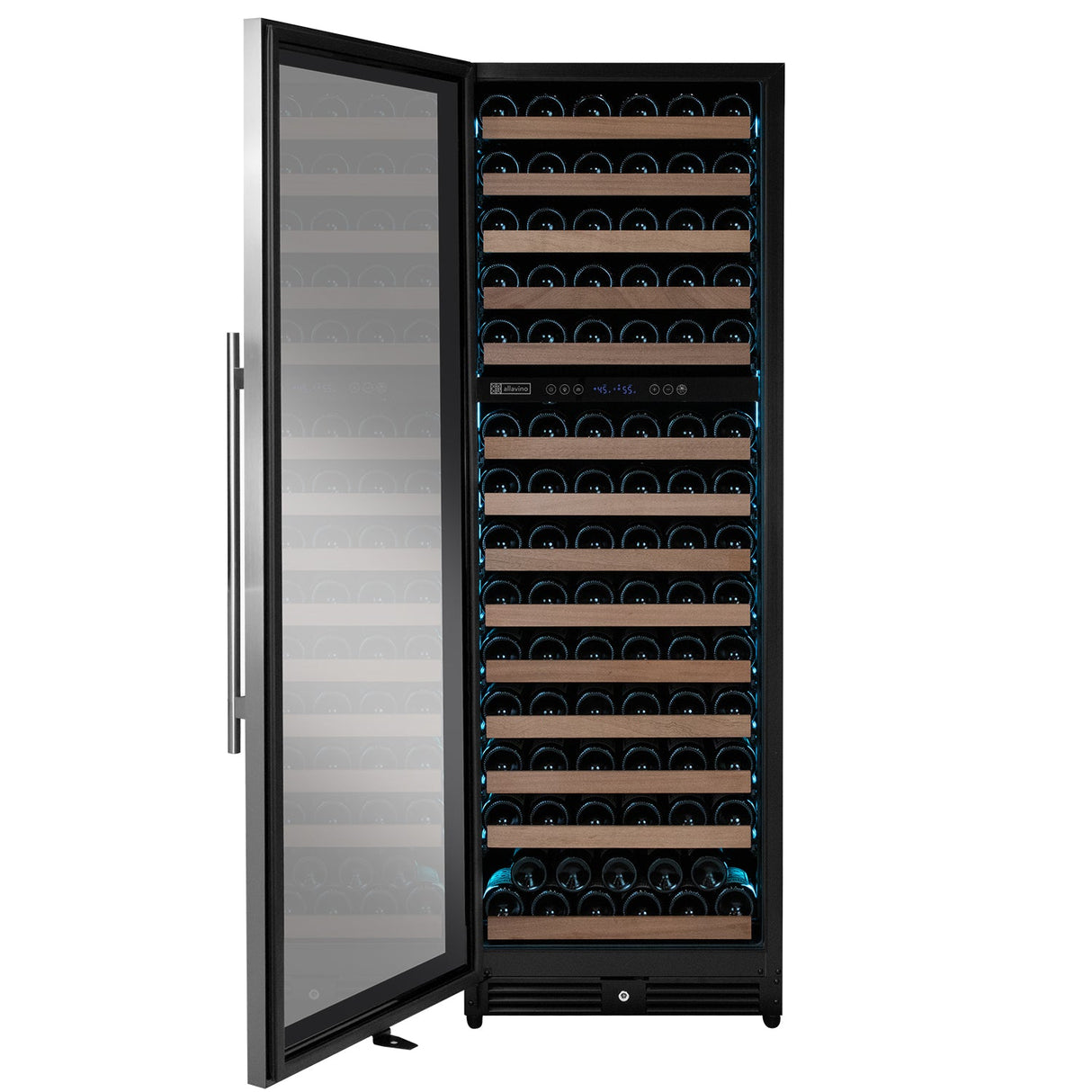 Allavino Reserva Series 154 Bottle 71" Tall Dual Zone Left Hinge Stainless Steel Wine Refrigerator