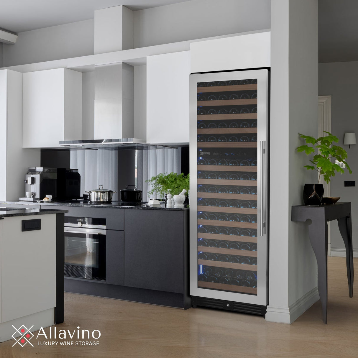 Allavino Reserva Series 154 Bottle 71" Tall Dual Zone Left Hinge Stainless Steel Wine Refrigerator