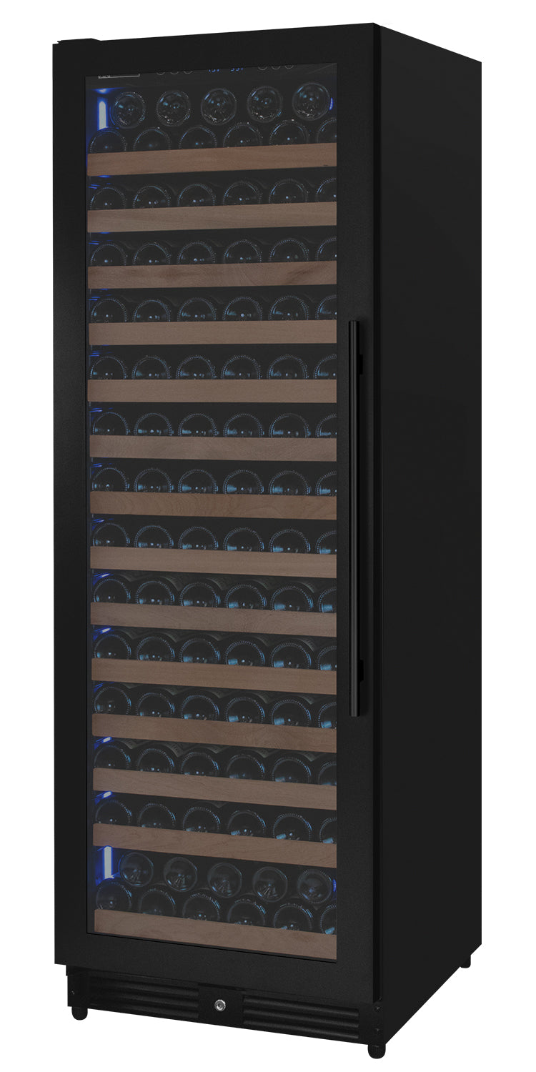 Allavino Reserva Series 163 Bottle 71" Tall Single Zone Left Hinge Black Metal Wine Cooler Refrigerator