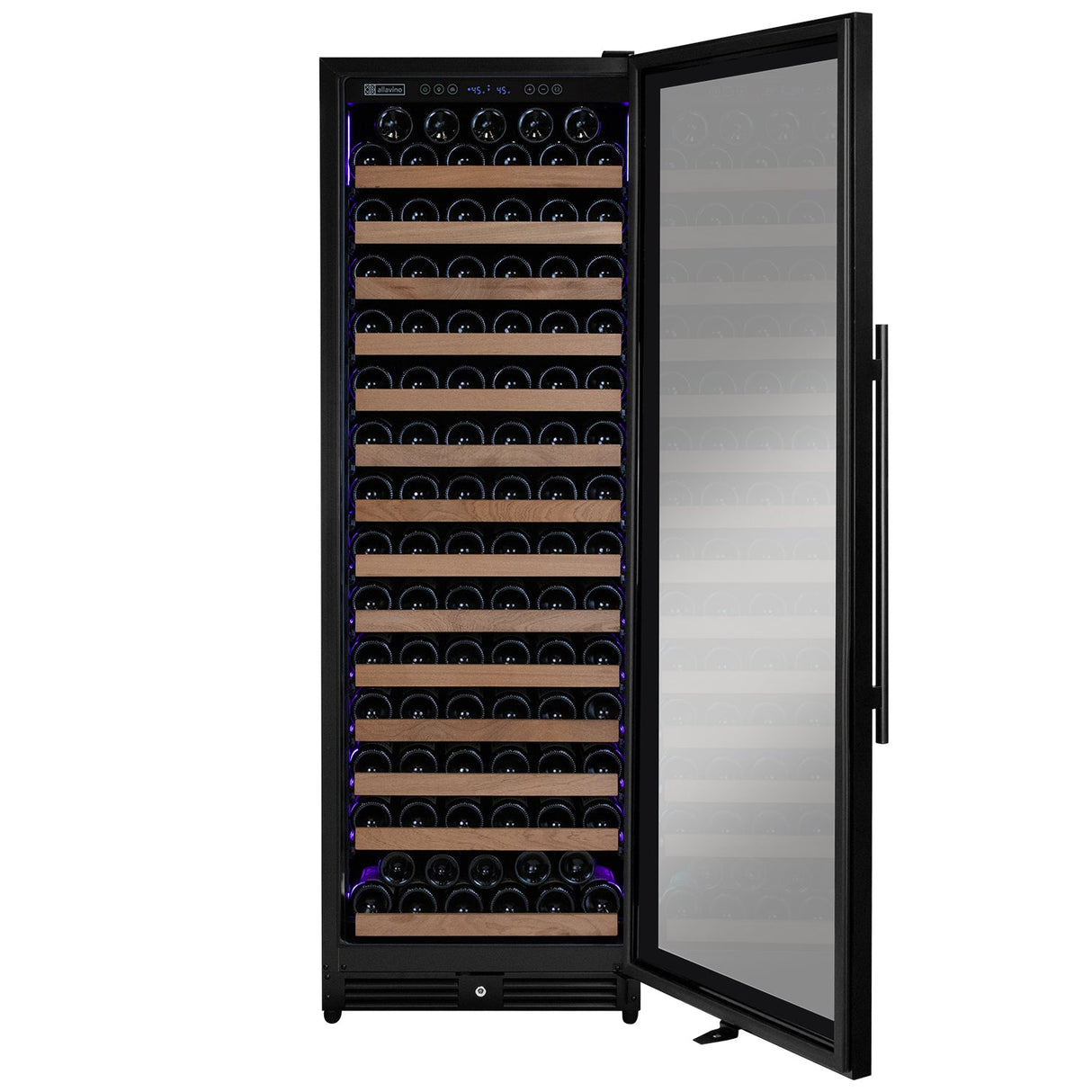 Allavino Reserva Series 163 Bottle 71" Tall Single Zone Right Hinge Black Metal Wine Cooler Refrigerator