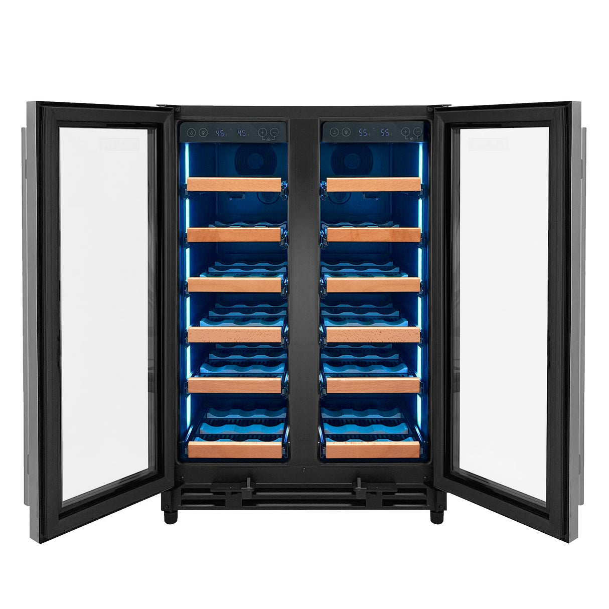 Allavino 24″ Wide FlexCount II Tru‑Vino 36‑Bottle Dual Zone Stainless Steel Wine Refrigerator