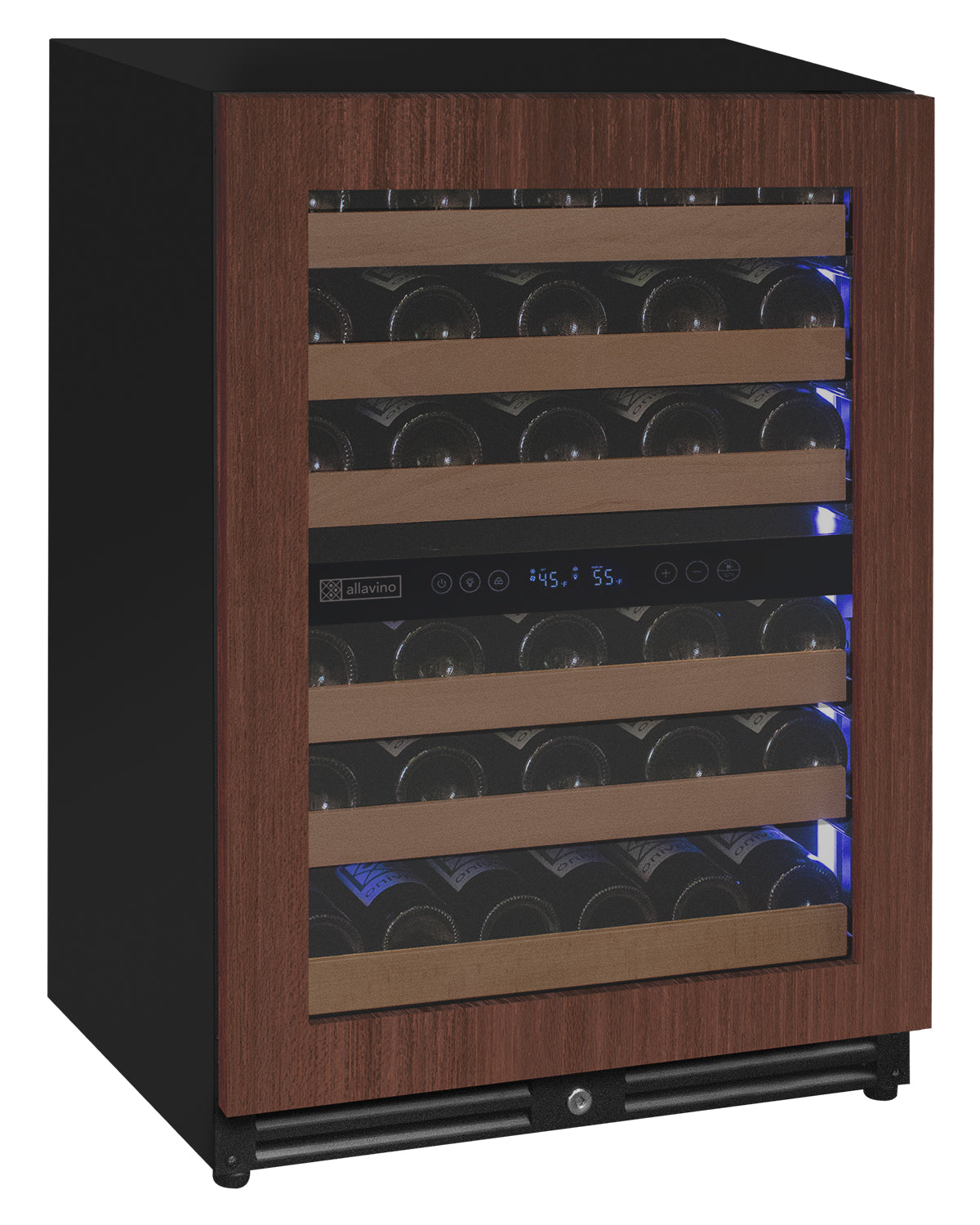 Reserva Series - 56 Bottle Dual Zone Built-in Luxury Wine Refrigerator with Panel Ready Overlay Door - Right Hinge