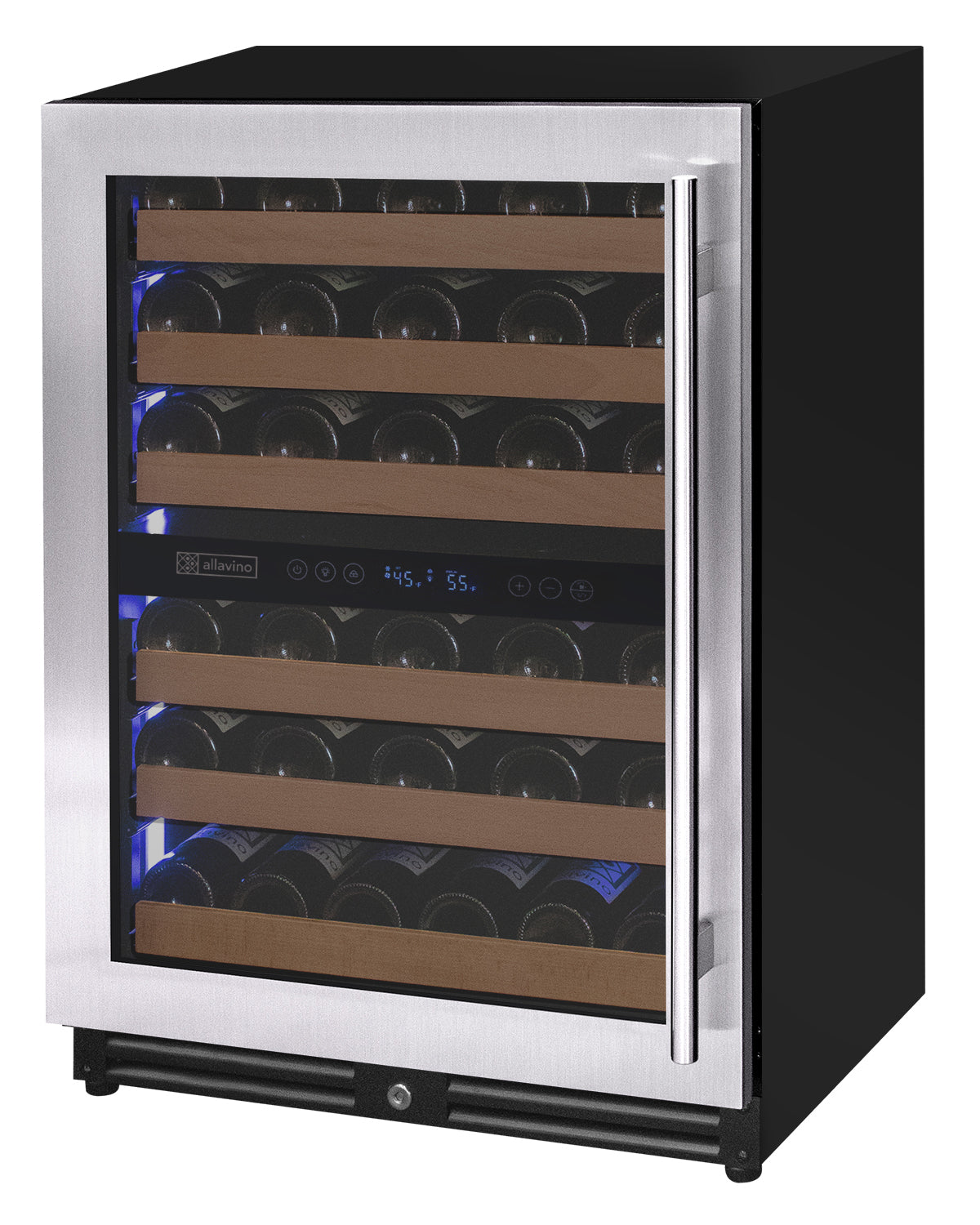 Allavino Reserva Series 51-Bottle Dual Zone Built-In Luxury Wine Refrigerator with Stainless Steel Door Left Hinge VSW5134D-2SL