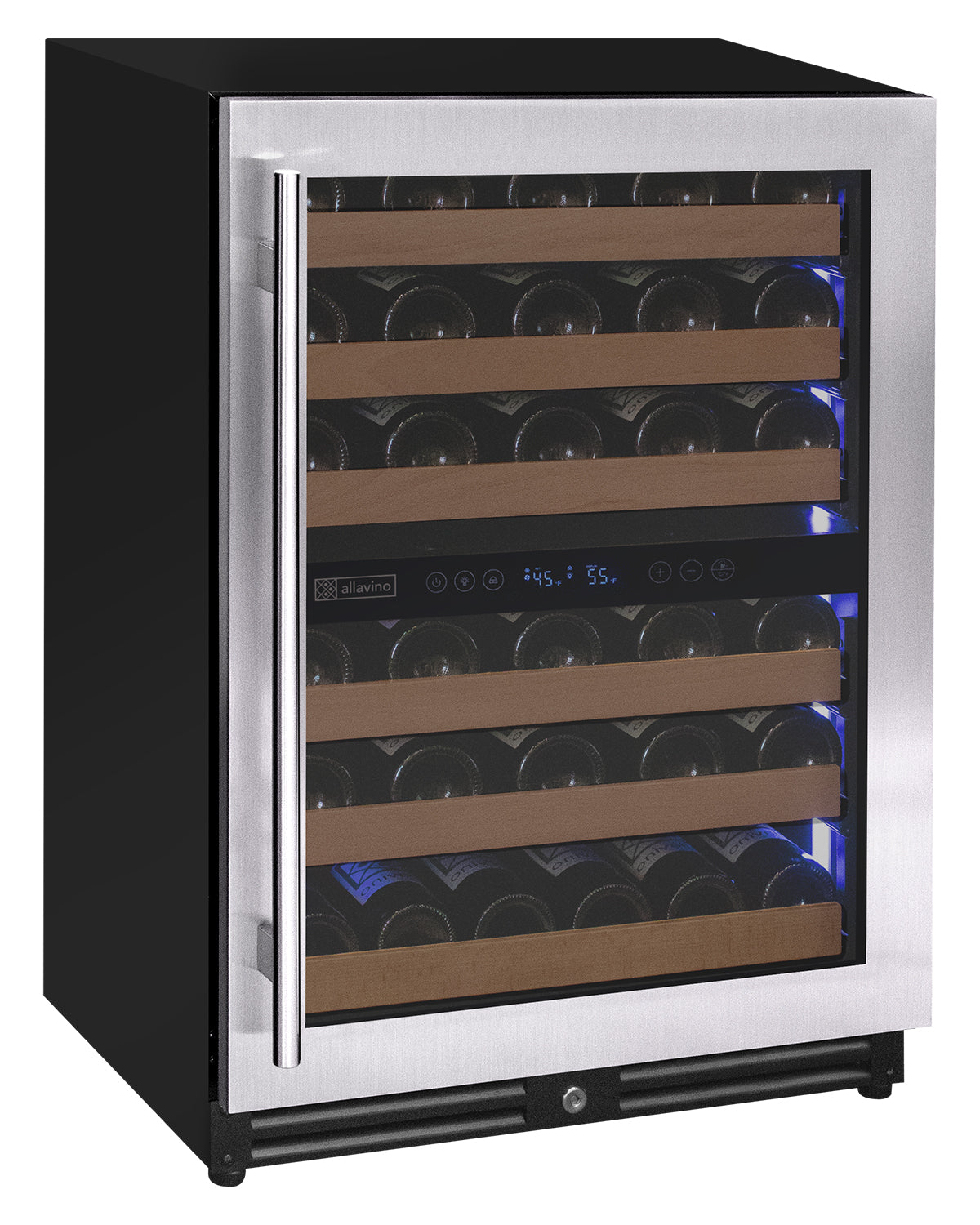 Allavino Reserva Series 51‑Bottle Dual Zone Built‑In Luxury Wine Refrigerator with Stainless Steel Door Right Hinge VSW5134D‑2SR