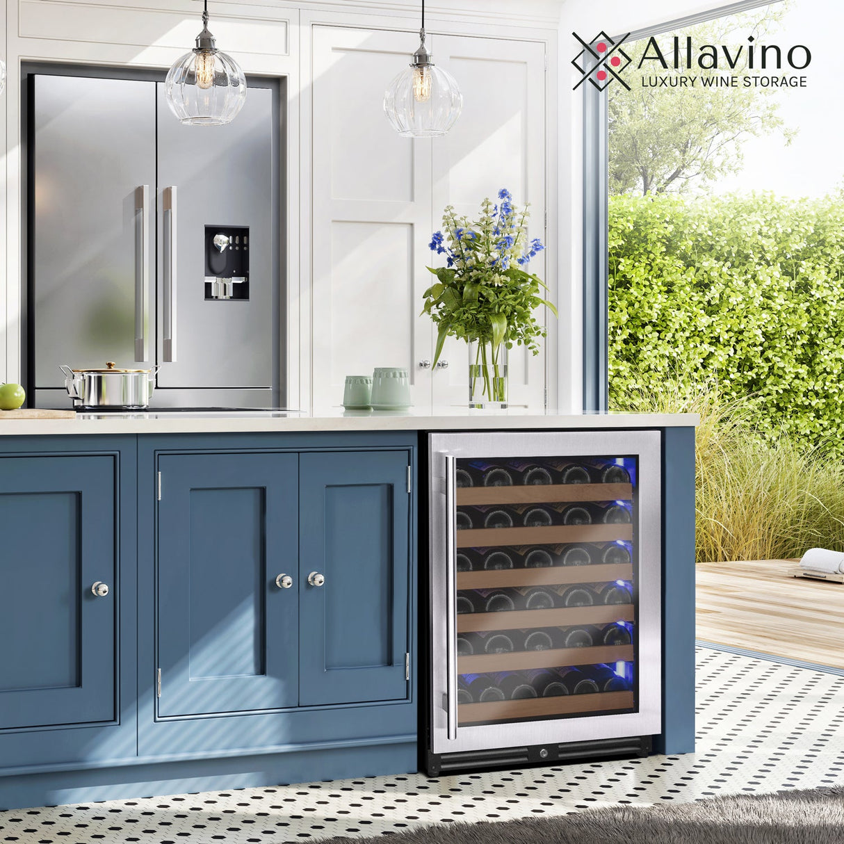 Allavino Reserva Series 56-Bottle Single Zone Built-In Luxury Wine Refrigerator with Stainless Steel Door Right Hinge