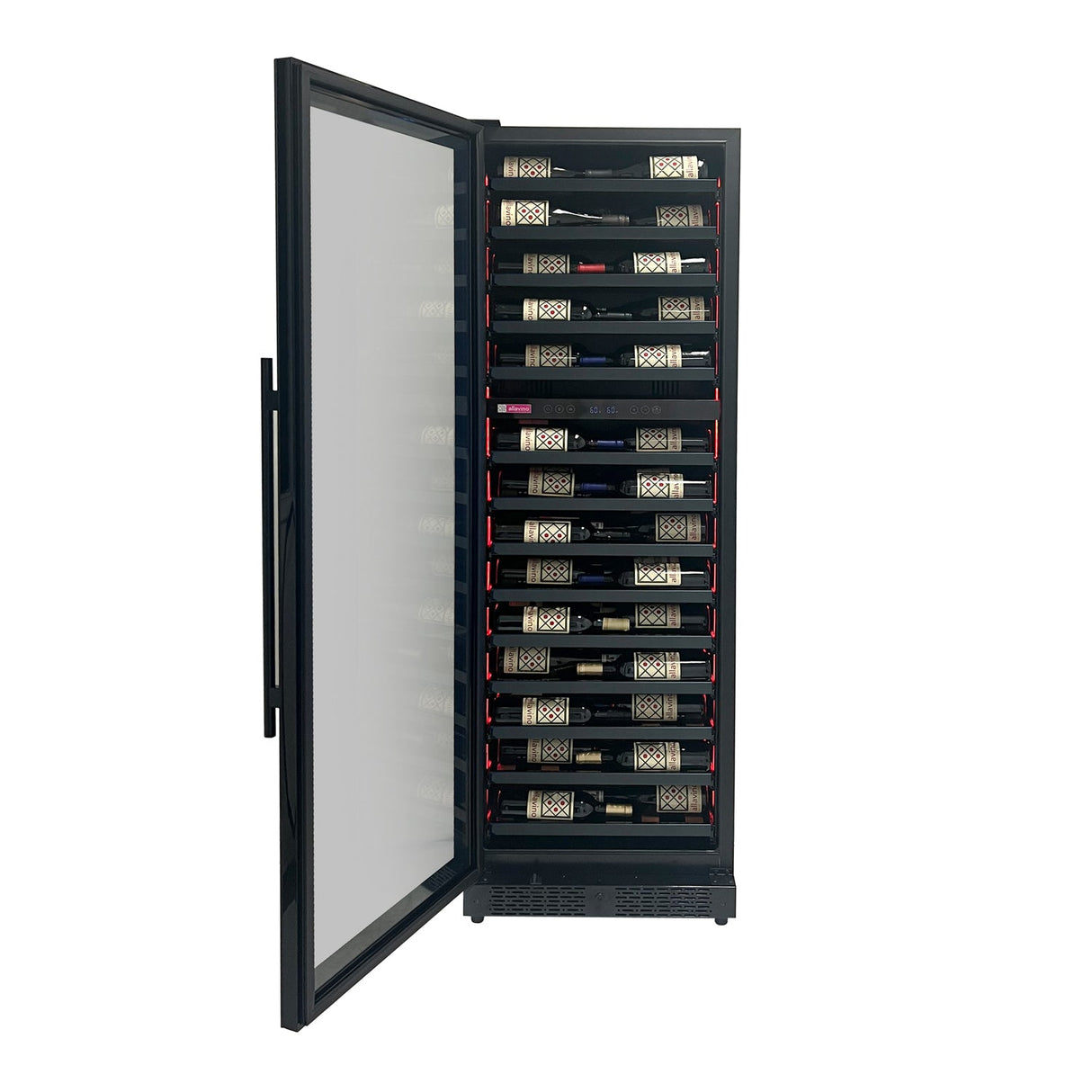 Allavino Reserva Series 67″ 71″ Tall Dual Zone Left Hinge Black Shallow Wine Refrigerator Console
