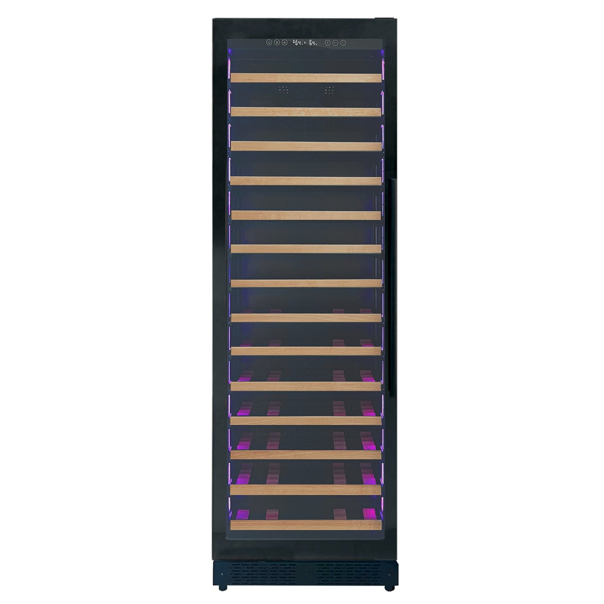 Allavino Reserva Series 67″ 71″ Tall Single Zone Left Hinge Black Shallow Wine Refrigerator with Wood Front Shelves