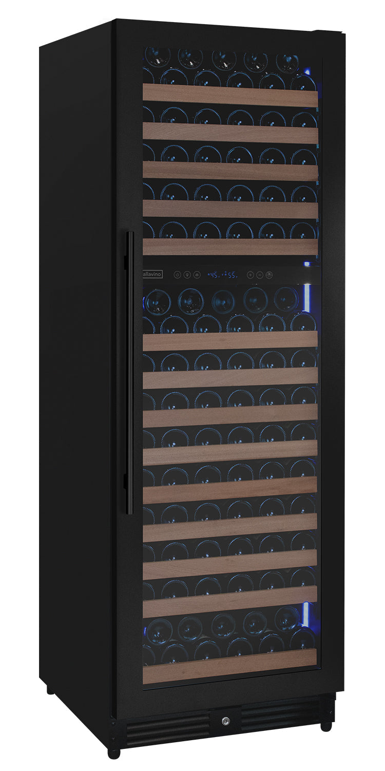 Allavino Reserva Series 172 Bottle Dual Zone Built-in Wine Refrigerator with Black Metal Door - Right Hinge