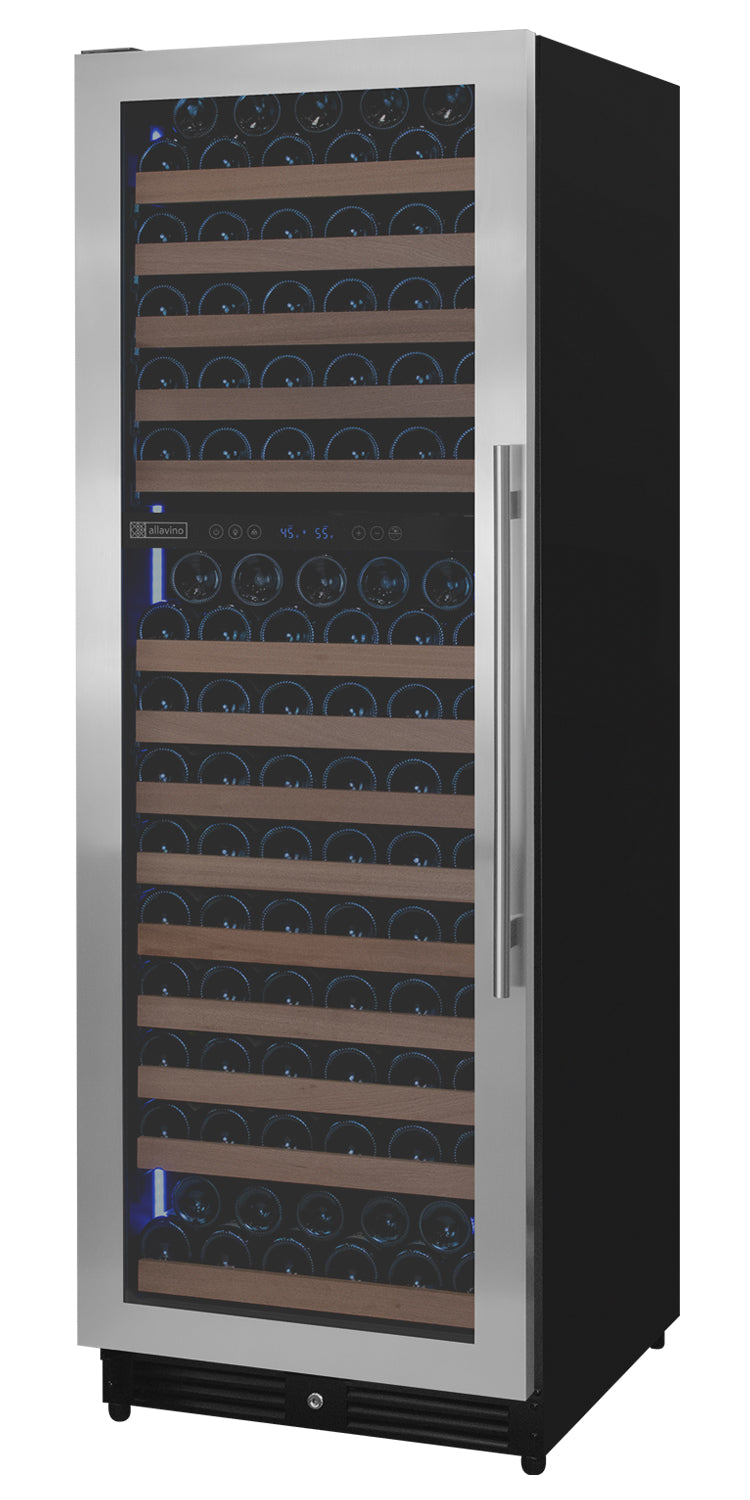 Allavino Reserva Series 172-Bottle Dual Zone Built-In Wine Refrigerator with Stainless Steel Door Left Hinge VSW71LD-2SL