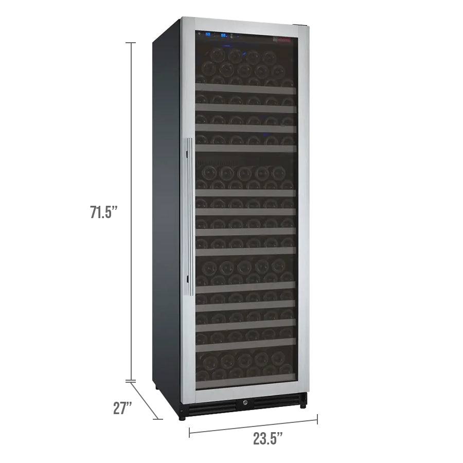 Allavino 24” Wide FlexCount II Tru-Vino 177 Bottle Single Zone Stainless Steel Right Hinge Wine Refrigerator