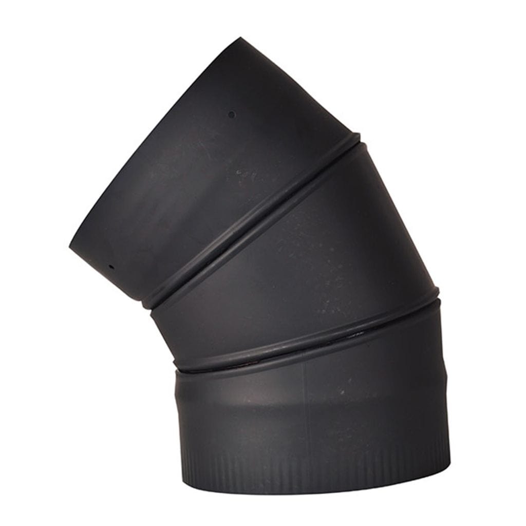 Ventis 6" Black 45-Degree Adjustable Elbow (Single-Wall Black Stove Pipe)