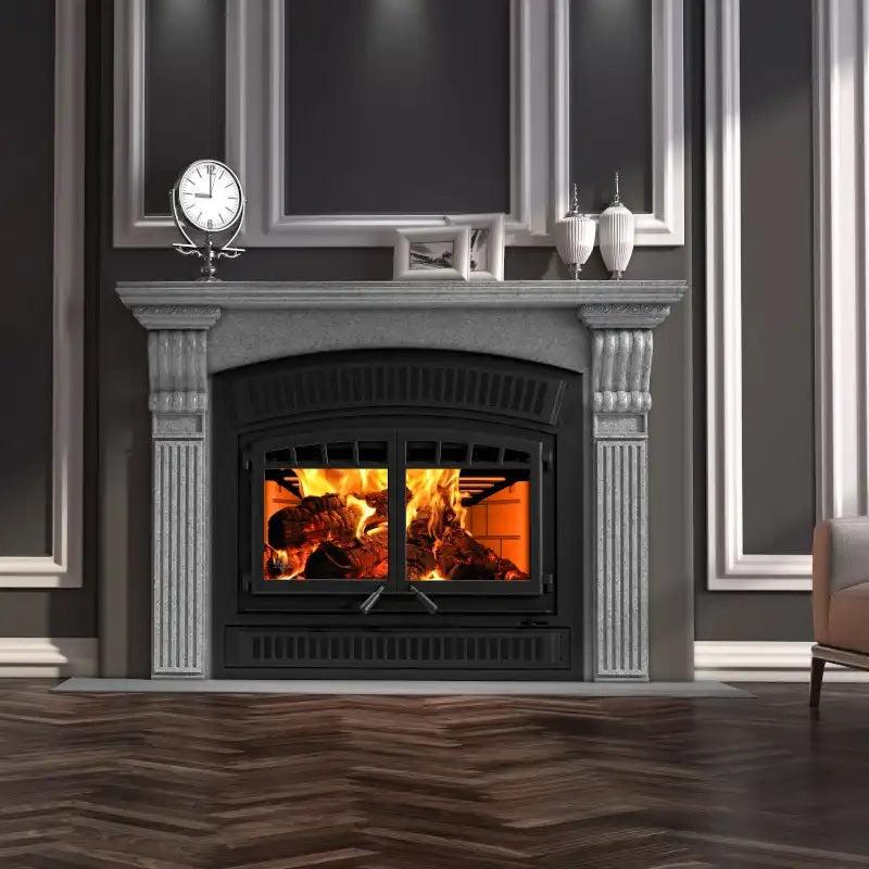 Ventis HE350 45" Black High-Efficiency Wood Burning Fireplace with Blower – EPA 2020 Certified