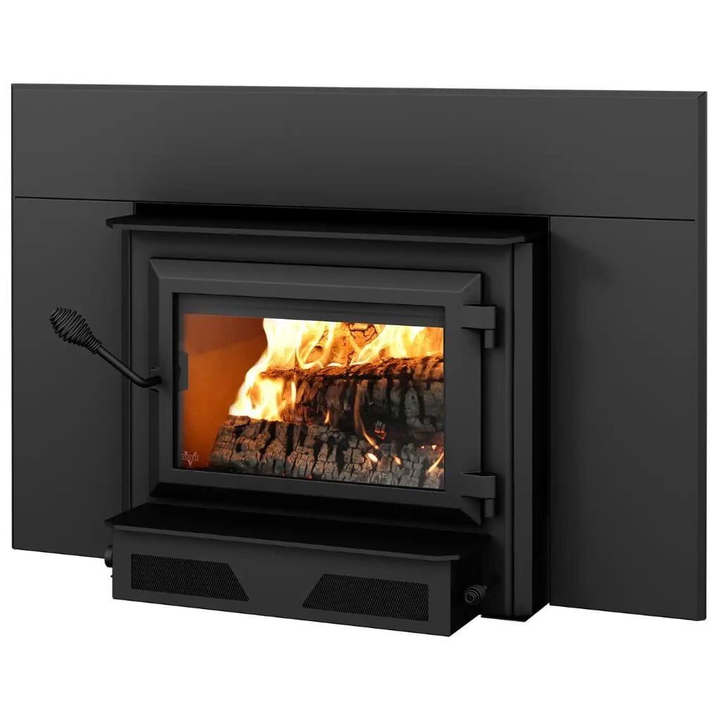 Ventis HEI240 Black 28" Large Wood Fireplace Insert with Blower, EPA 2020 Certified