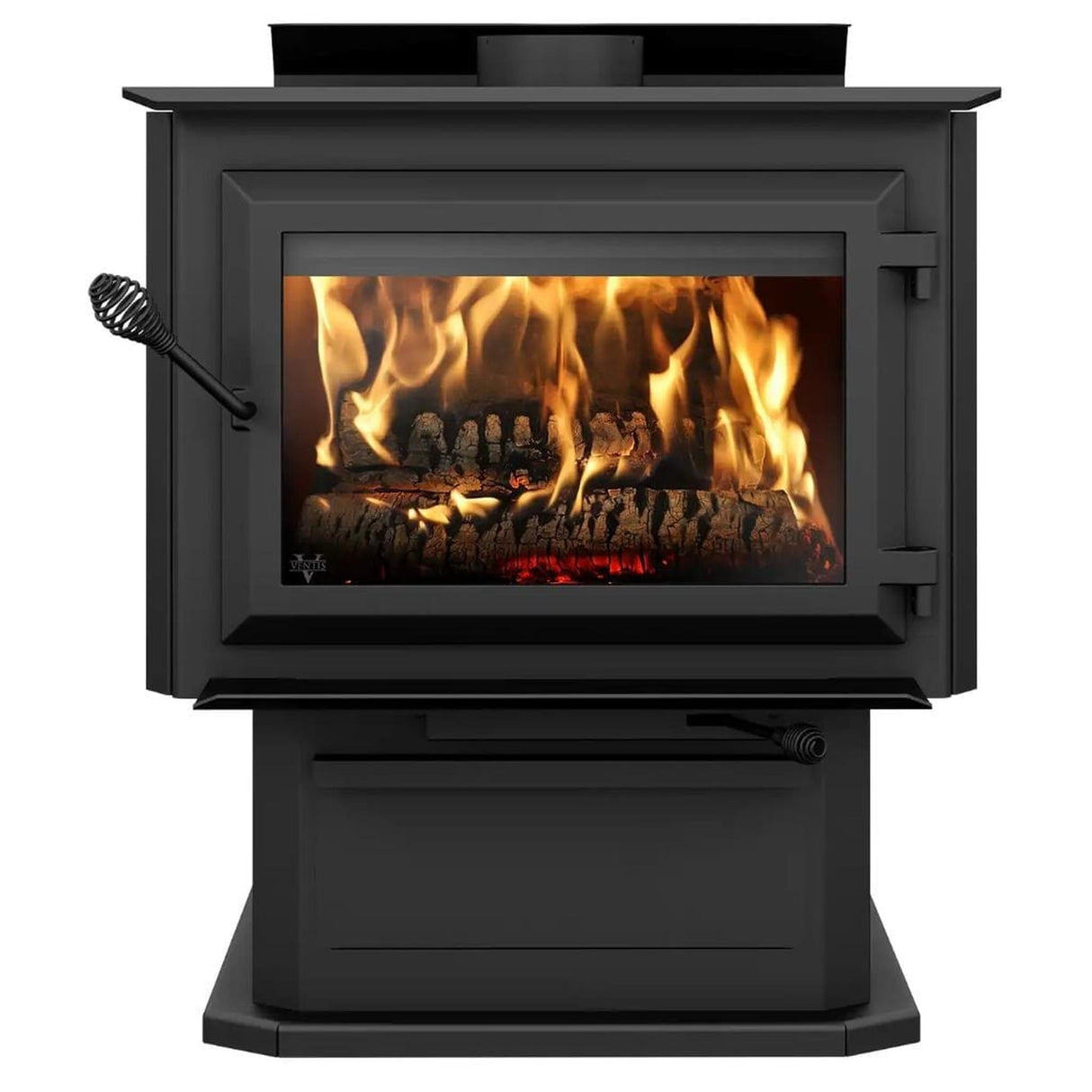 Ventis HES350 29" Black Wood Burning Extra Large Stove With Pedestal, EPA2020 Certified