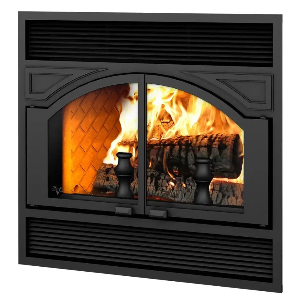 Ventis ME300 41" Black Wood Burning Large Fireplace With Blower