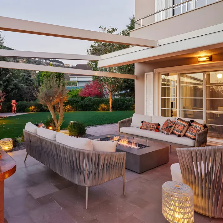 HearthArtSinn Volcano 15 Outdoor Stainless Gas Fireplace Steel Fire Pit