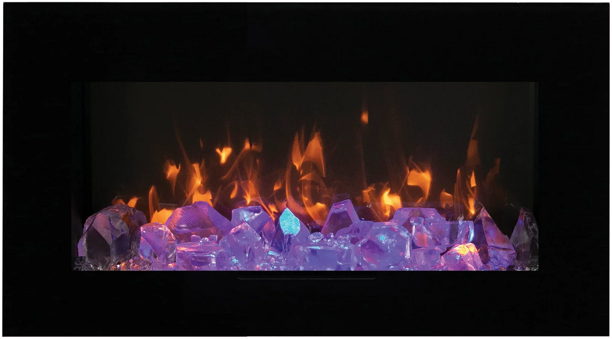 Amantii WM-FM 34" Wall or Flush Mount Electric Fireplace Glass Surround WM-FM-34-4423-BG