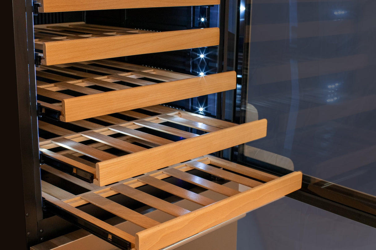 Allavino 76.5" Tall Stainless Steel Wine Refrigerator with Two Refrigerated Drawers AO YHWR7724D-S