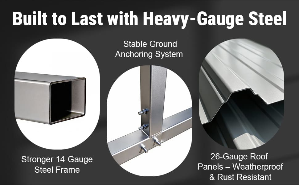 40FT × 20FT Metal Carport Garage Weatherproof Steel Vehicle Shelter