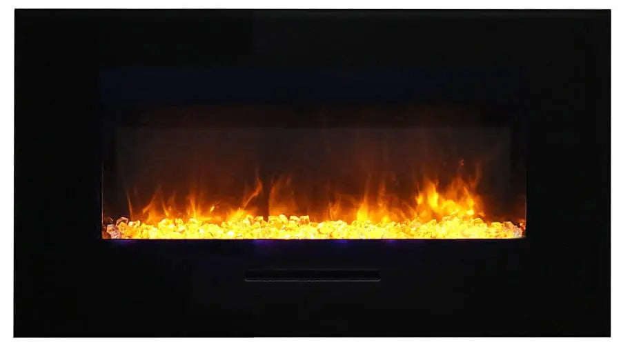 Amantii WM-FM 34" Wall or Flush Mount Electric Fireplace Glass Surround WM-FM-34-4423-BG