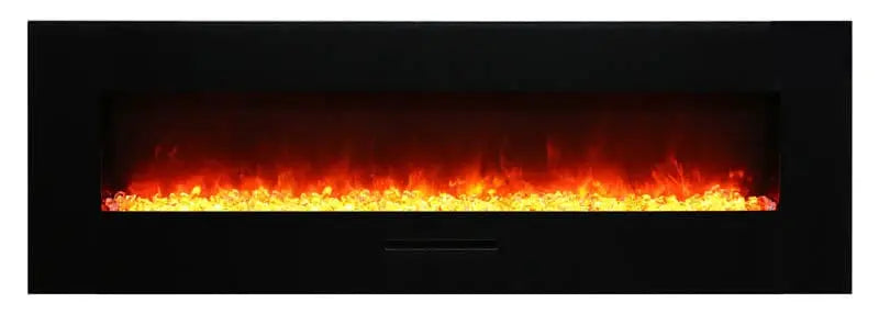 Amantii WM-FM-60-7023-BG 60" Wall/Flush Mount Electric Fireplace with Glass Surround