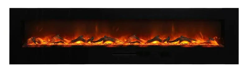 Amantii WM-FM-88-10023-BG 88" Wall/Flush Mount Electric Fireplace Glass Surround