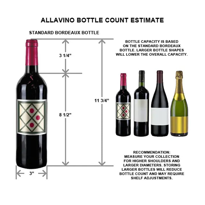 Allavino 63″ Wide Vite II Tru-Vino 610 Bottle Dual Zone Solid Black Door Side-by-Side Wine Refrigerator