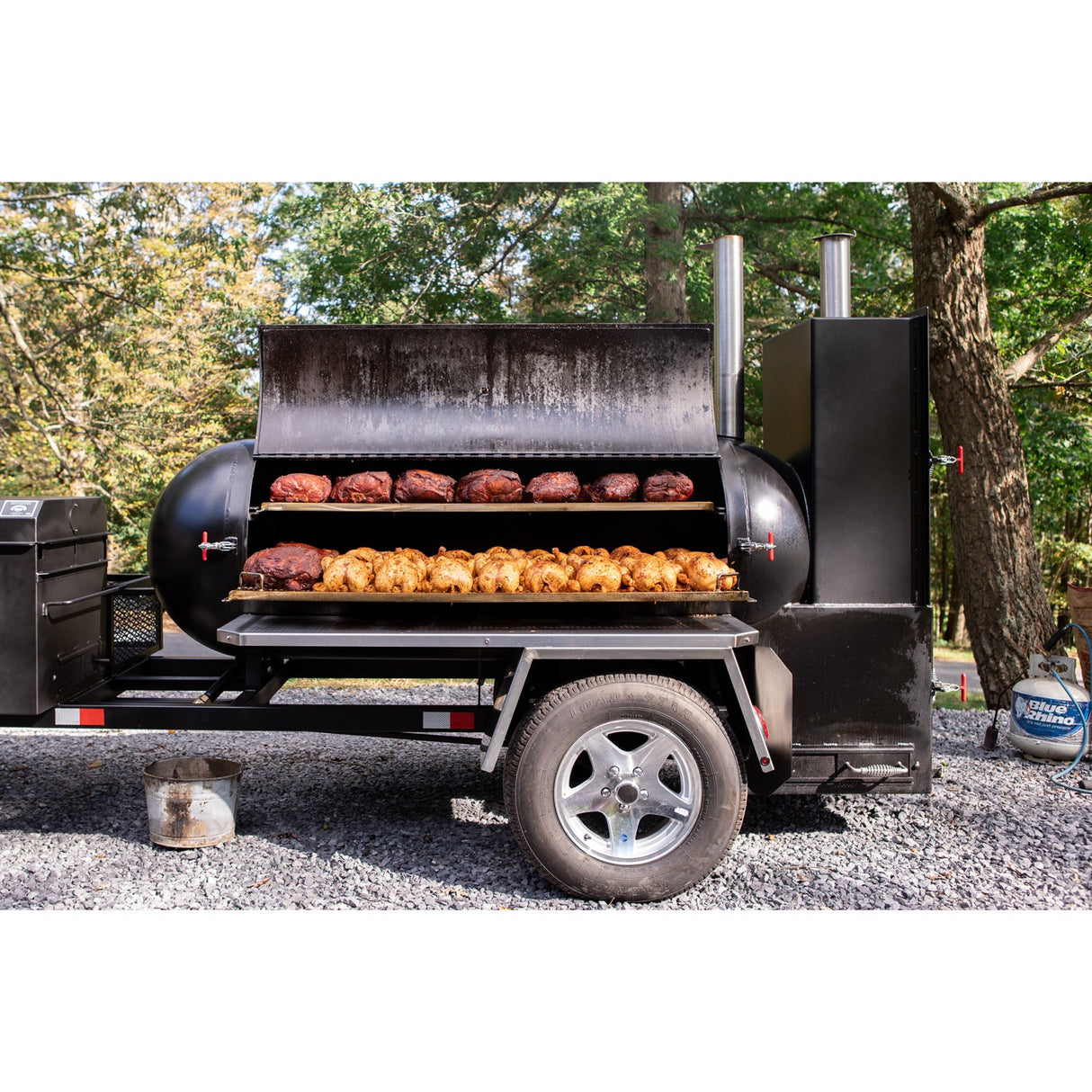 Meadow Creek TS250 Offset Tank Smoker and Trailer
