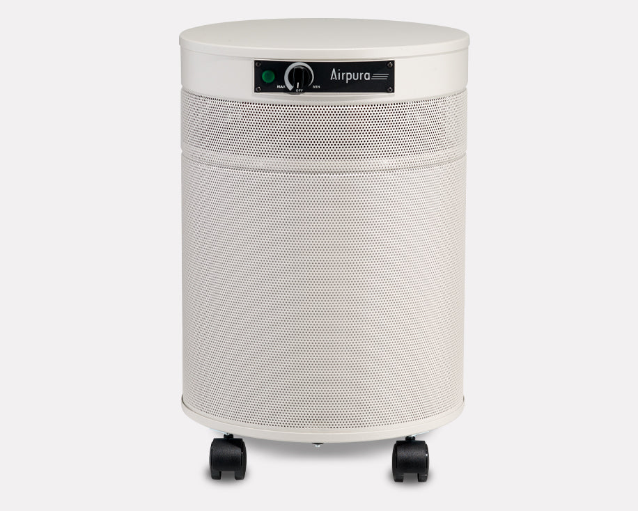Living room with air purifier from Airpura Industries