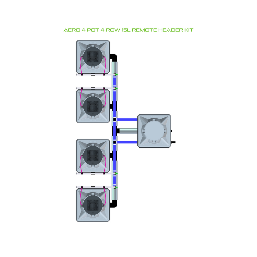Alien Hydroponics AERO 4 Pot 4 Row Kit