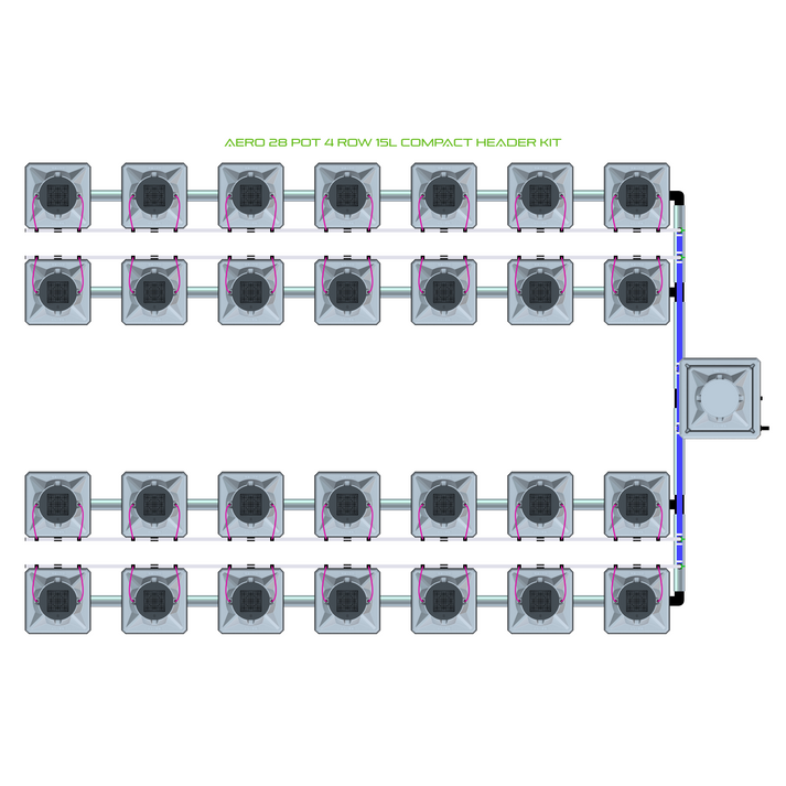 Alien Hydroponics AERO 28 Pot 4 Row Kit