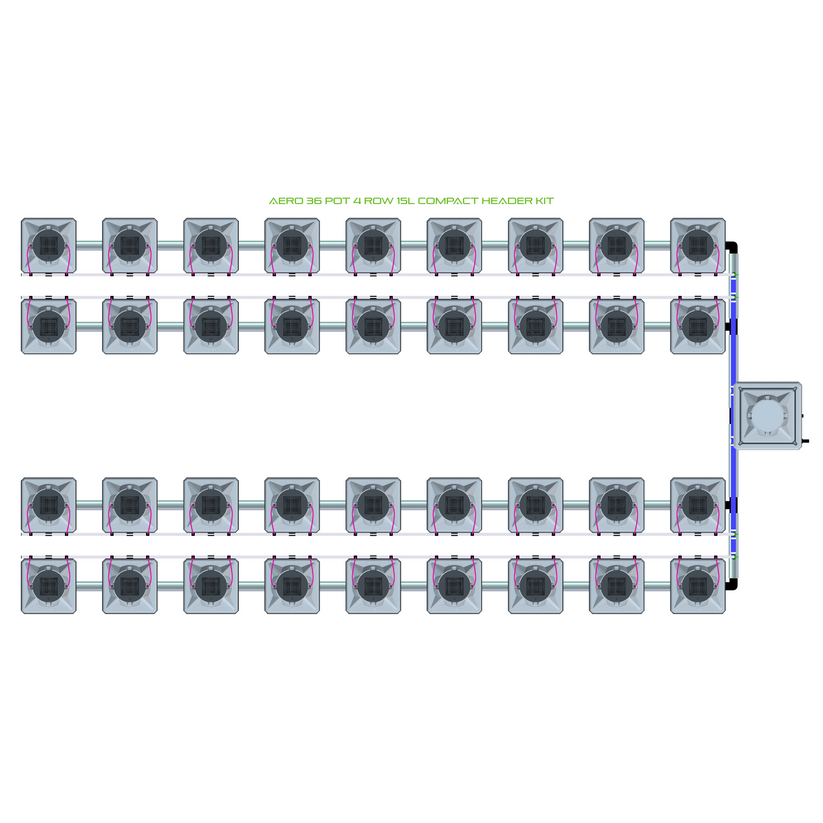 Alien Hydroponics AERO 36 Pot 4 Row Kit
