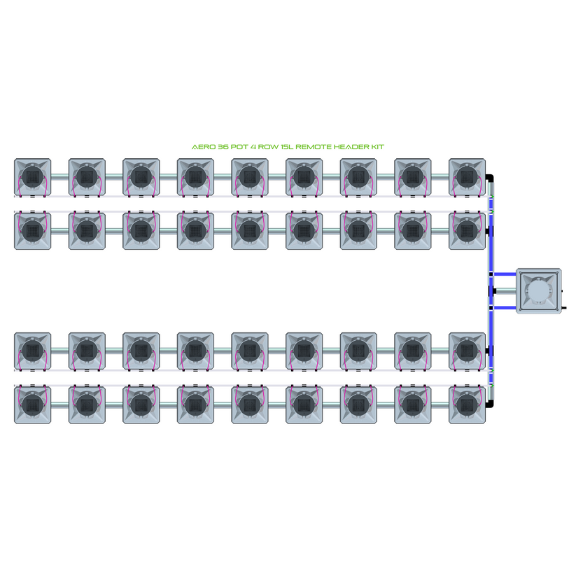 Alien Hydroponics AERO 36 Pot 4 Row Kit