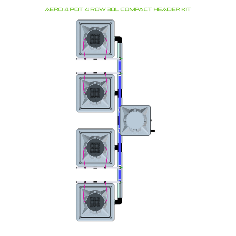 Alien Hydroponics AERO 4 Pot 4 Row Kit