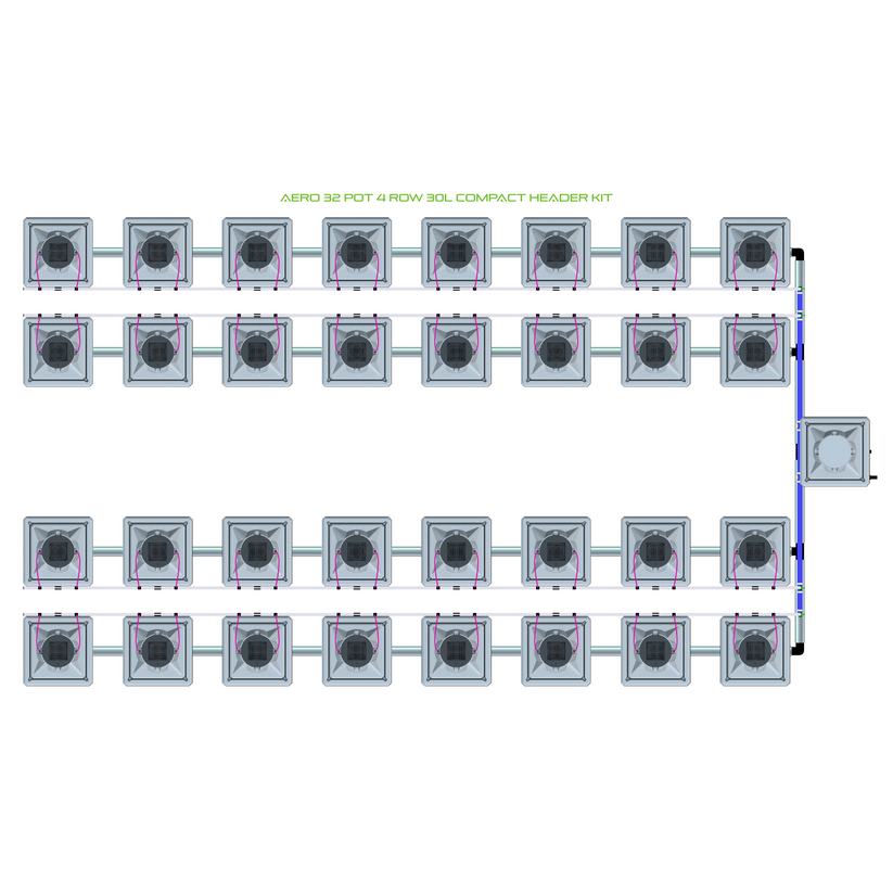 Alien Hydroponics AERO 32 Pot 4 Row Kit