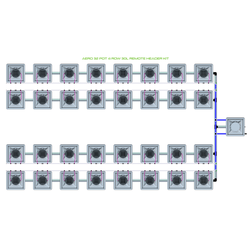 Alien Hydroponics AERO 32 Pot 4 Row Kit