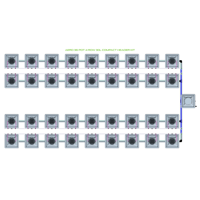 Alien Hydroponics AERO 36 Pot 4 Row Kit