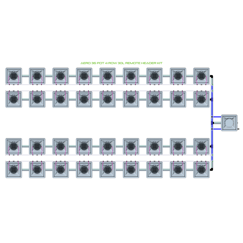 Alien Hydroponics AERO 36 Pot 4 Row Kit