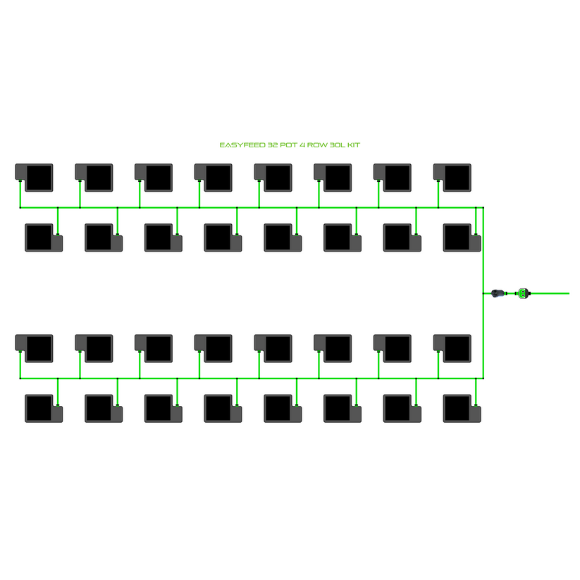 Alien Hydroponics EasyFeed 32 Pot 4 Row Kit