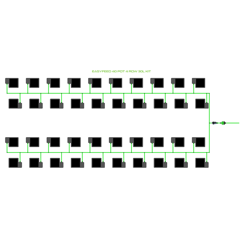 Alien Hydroponics EasyFeed 40 Pot 4 Row Kit