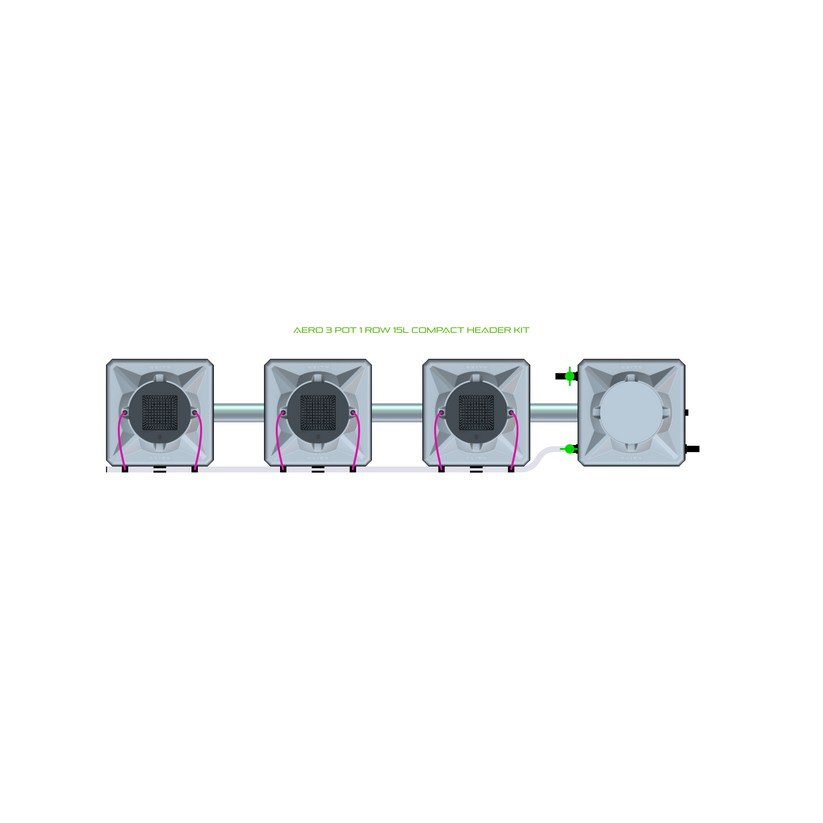 Alien Hydroponics AERO 3 Pot 1 Row Kit