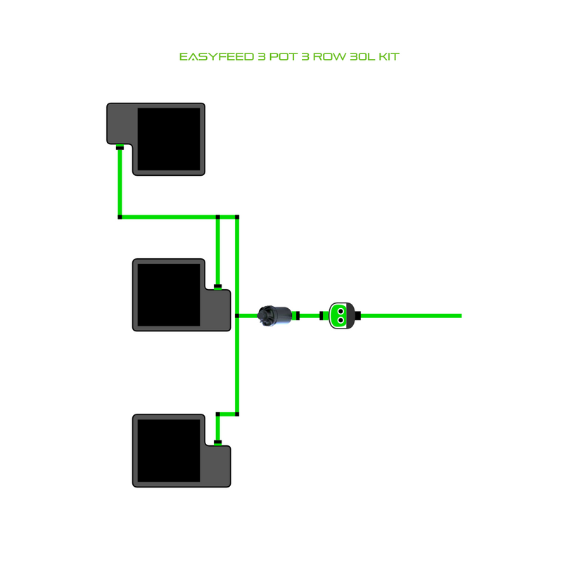 Alien Hydroponics EasyFeed 3 Pot 3 Row Kit