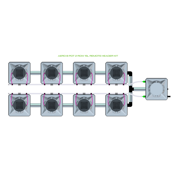 Alien Hydroponics AERO 8 Pot 2 Row Kit