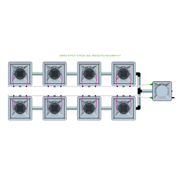 Alien Hydroponics AERO 8 Pot 2 Row Kit