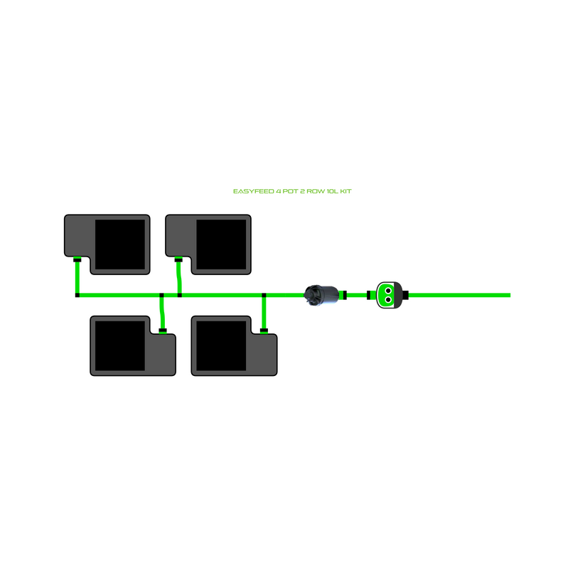 Alien Hydroponics EasyFeed 4 Pot 2 Row Kit