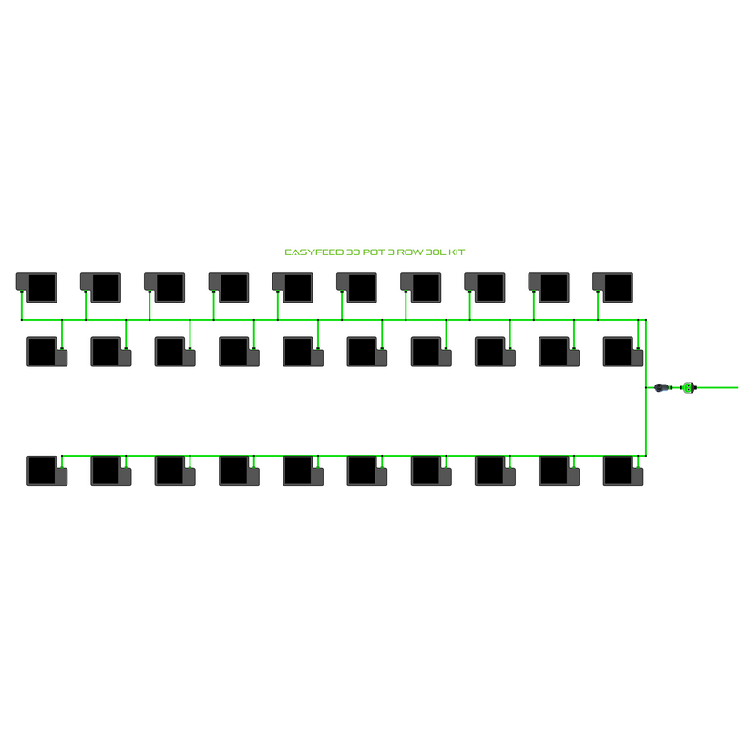 Alien Hydroponics EasyFeed 30 Pot 3 Row Kit