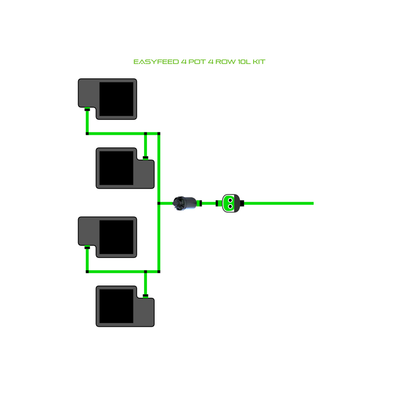 Alien Hydroponics EasyFeed 4 Pot 4 Row Kit